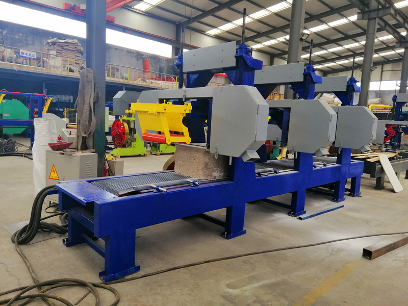 5 Heads Resaws Multiple Head Wood Band Saw Machine with adjustable conveyor
