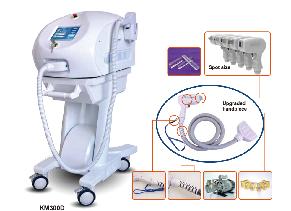 KM300d Weifang KM 1000w 1200w 3 Wavelengths Diode Laser 755/808/1064nm with USB Update