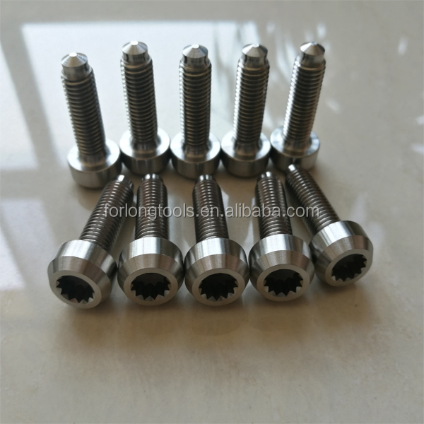 Easy-to-Install and Durable M7 * 24mm Titanium Split Rim Bolts for BBS DIN Standard Natural Finish