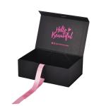 Black Hot Pink 2mm Thick Cardboard Matte Lamination Cardboard Wig Box For