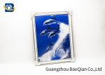 High Definition 3D Lenticular Dolphin Pictures With White PS Frame / Logo