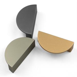 Quality 12mm Drawer Aluminum Gold Half Moon Handles For Cabinet wholesale