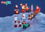 Giant Christmas Inflatable Xmas Decorations Three Raccoons Pull Santa Claus To