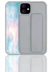 2 In 1 Candy Colour Phone Case Shockproof TPU Material Finger Grip Stand