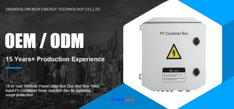 16 in 1out 1000vdc Panel Qibu 1kw 2kw 3kw 5kw 10kw Input Pv Combiner Solar Junction Box for lightning surge protection