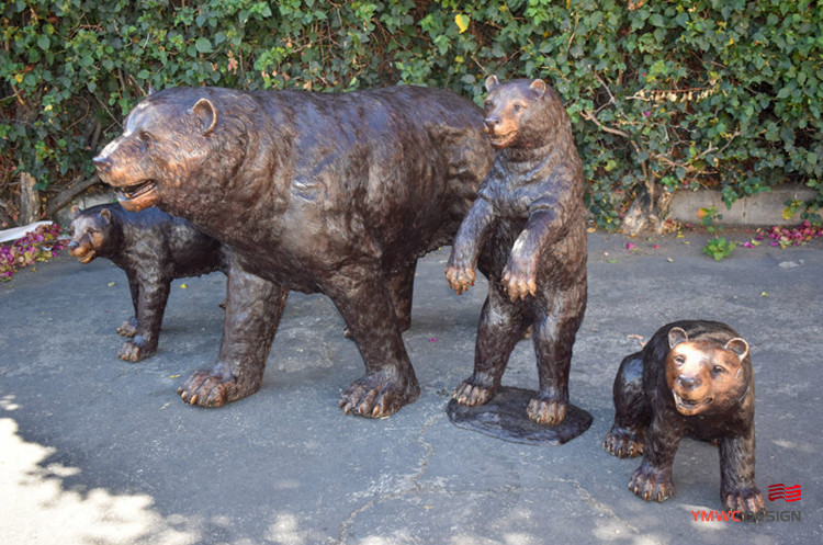 Life-Size Bronze Bear Sculpture Custom Metal Animal Statues for Artistic Installations
