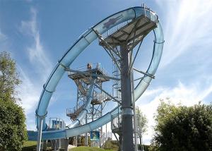 Quality Commercial Water Park Slide Customized Fiberglass Material Steel Structure wholesale