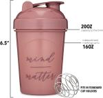 400ml Motivational Quotes Gym Shaker Bottle Cup With Wire Ball