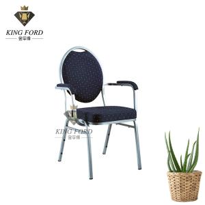 Quality Modern Stacking Banquet Chairs With Arm Iron Frame Fabric Seat wholesale
