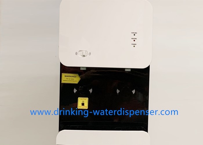 Touchless Tabletop Bottled Water Cooler Dispenser 105TS, water detected by cup sensing and solenoid valve controlling