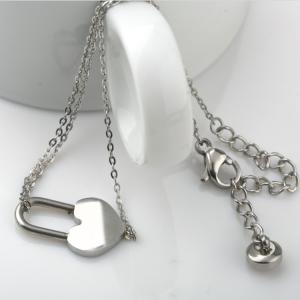 Quality Fashion Jewelry Stainless Steel Heart-Shaped Bracelet , Love shape lock hand chain wholesale
