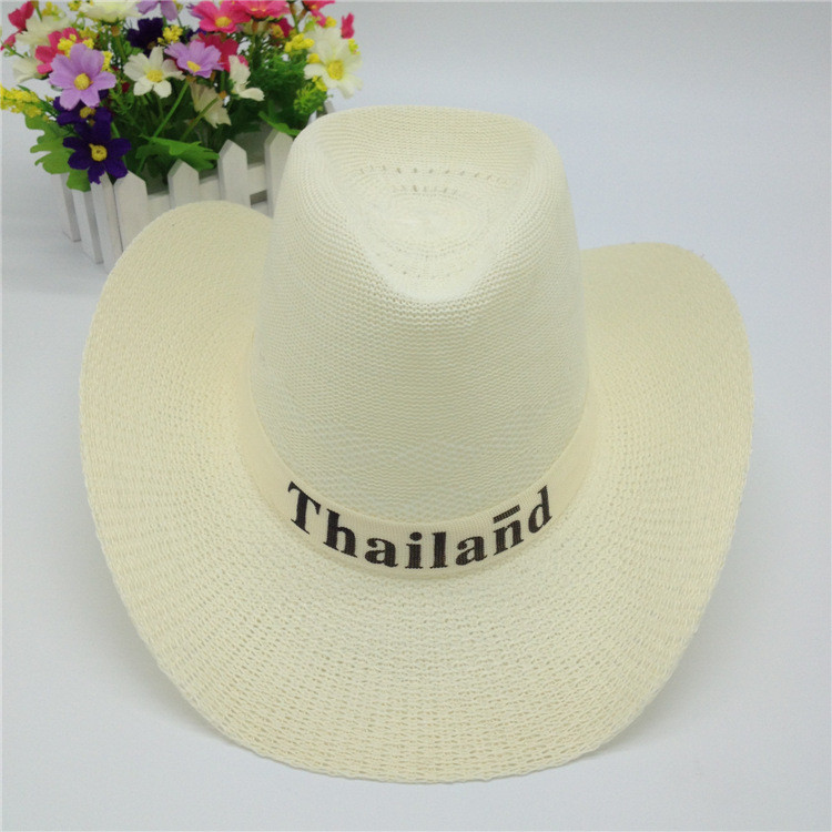 Summer hat men's western big cowboy hat knitted hat advertising hat hood 58cm logo customized