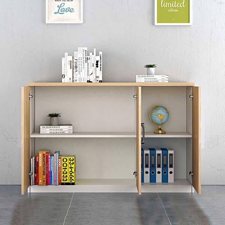 47 Inch Office Wooden Filing Cabinets 2 Door Bookcase With Lock