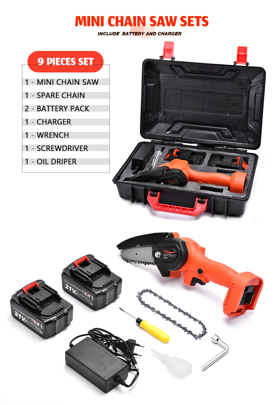 21V Wood Tile Battery Powered Circular Saw Cordless Saw Tools 1300mAH Lithium Battery