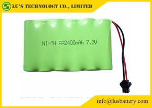 Quality 2400mah 7.2V 1.2 V Rechargeable Battery , AA NIMH Battery Pack Long Service Life wholesale
