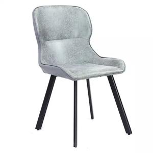 Quality ISO9001 Grey Upholstered Faux Leather Dining Chairs Wear Resistant wholesale
