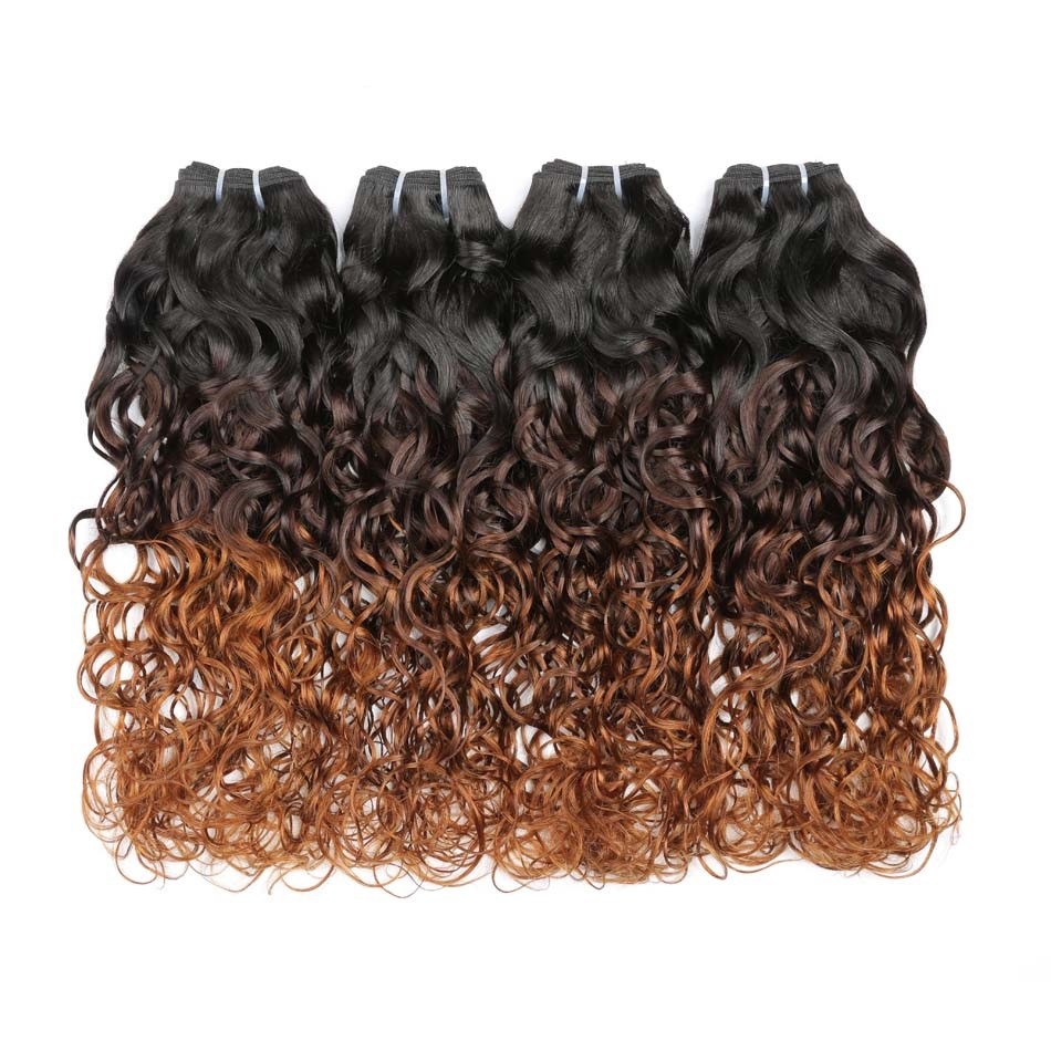 #T1B/4/30 Water Wave Remy Human Hair Bundles Sew In Weave Bundles Brazilian Bundle Deals
