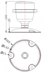 Corrosion Proof 100cd LED Aircraft Warning Lights Aluminium Base