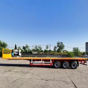 Quality 3-Axis / 4-Axis / 5-Axis 40-Foot Carbon Steel Aluminum Container Transport Flat Plate Semi-Trailer Original Tires (12R20) wholesale