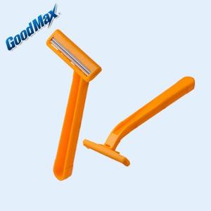 Quality Orange Color Twin Blade Disposable Razor Customized Logo With Anti - Drag Blades wholesale