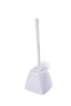 Slim Compact Toilet Bowl Brush With Holder Bathroom Deep Cleaning