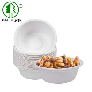 Quality Biodegradable 100 packs disposable strong bagasse 350ml paper salad bowls wholesale