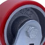 100mm Polyurethane Cast Iron Wheel Precision Ball Bearing Caster Wheel