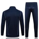 Blue Football Training Tracksuit Jacquard Soccer Training Kit Set