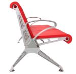 Red PU Leather Foam Aluminum Alloy Armrest Patient Waiting Area Chairs