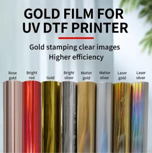 Quality 30cm UV DTF Hot stamping Foil Holographic film HTV heat transfer film gold silver for hard surface wholesale