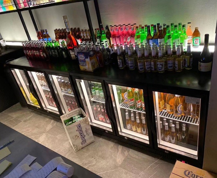 Double Doors Back Bar Refrigerator For Beverage Cooling Bottom Mount Type