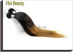 5A Peruvian Human Hair Extensions Ombre , Silk Straight Hair Weft