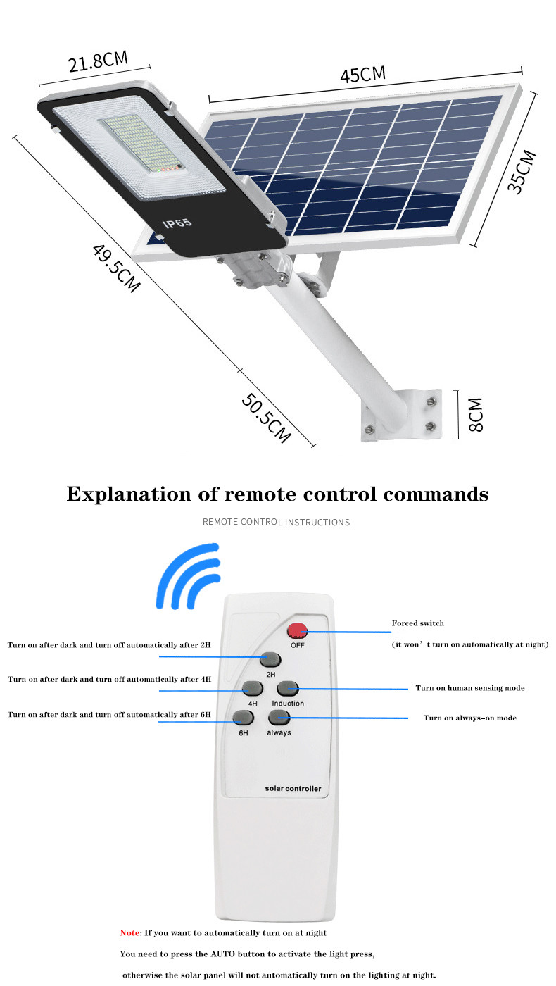 50w Engineering Smart Intelligent Solar Street Light For Landscape Remote Control