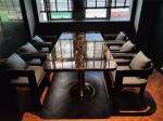 Marble Restaurant Patio Furniture , Rectangular Square Marble Top Dining Table