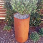 High Circular Large Metal Planters Corten Steel Outdoor Planter Flower Pots