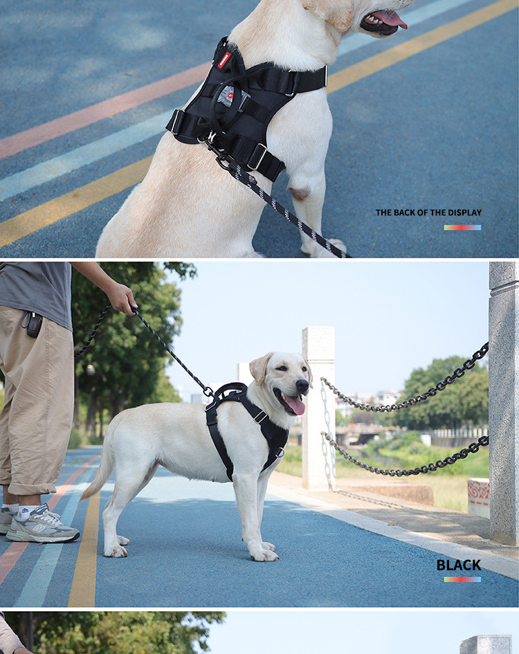 Dog Harness Vest Heavy Duty Padded Reflective USB Nylon Material Oxford Made LED Light