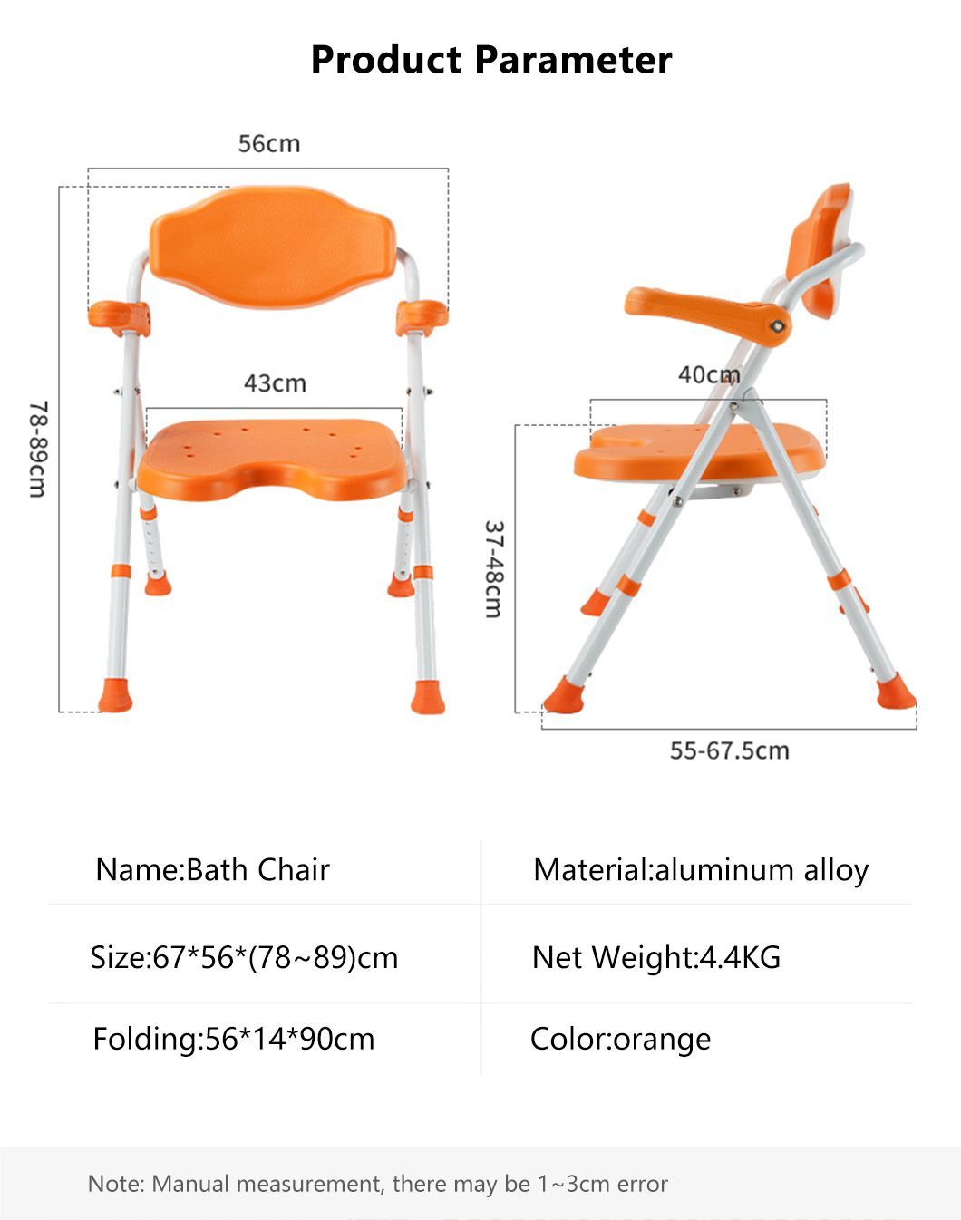 Disabled Equipment Bathroom Safety Equipment Aluminum Bathroom Shower Chairs