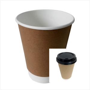 Quality Double PE Coating Takeaway Kraft Disposable Paper Cups For Drinking wholesale