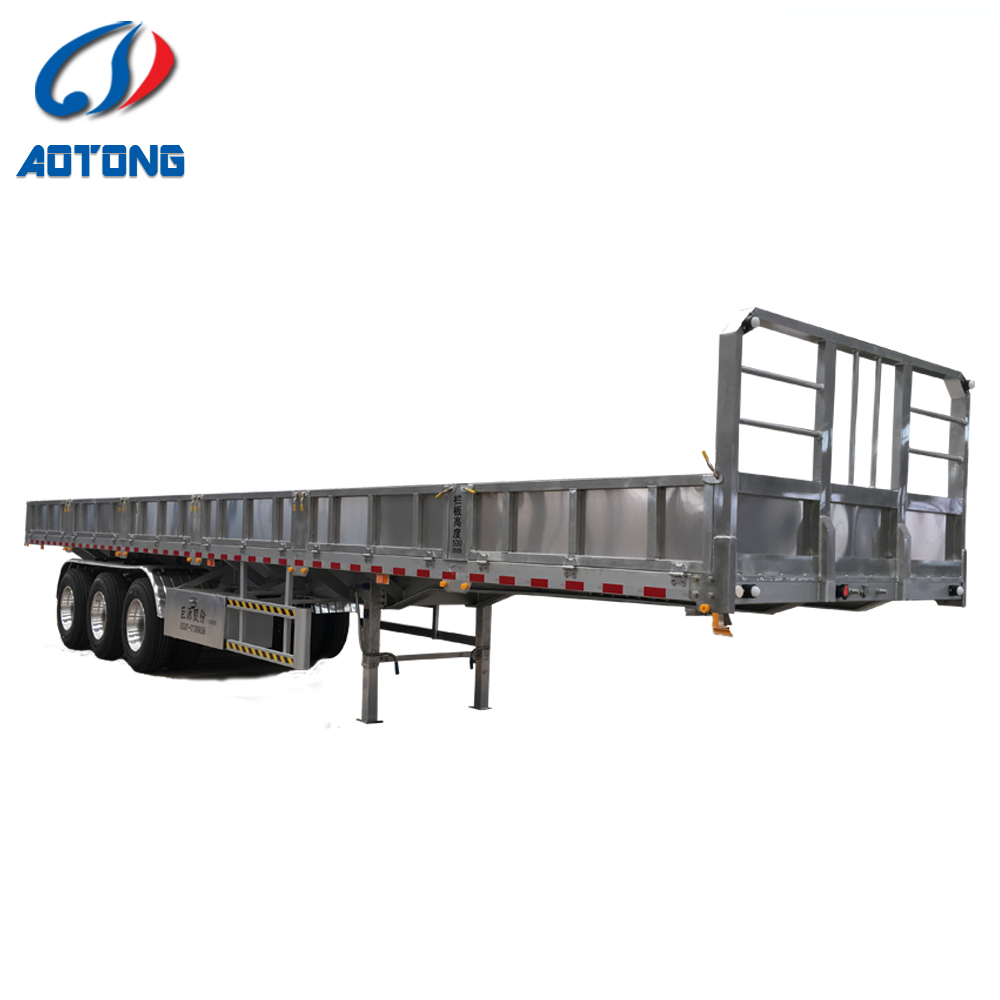 9.00-22.5 Rim Tri Axles Drop Side Wall Semi Trailer for Cargo Transport in Russia