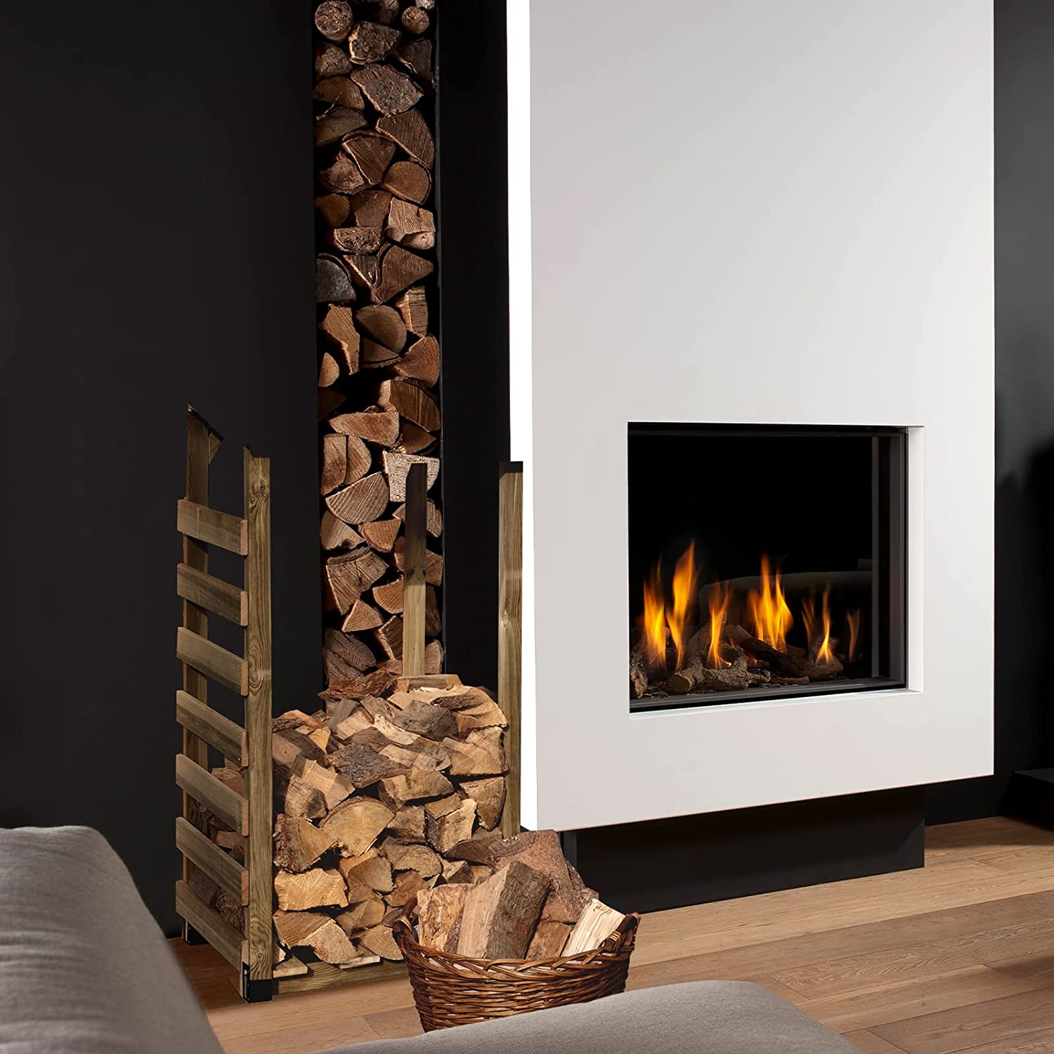 Functional Design Adjustable Firewood Log Storage Rack Brackets for Indoor and Outdoor