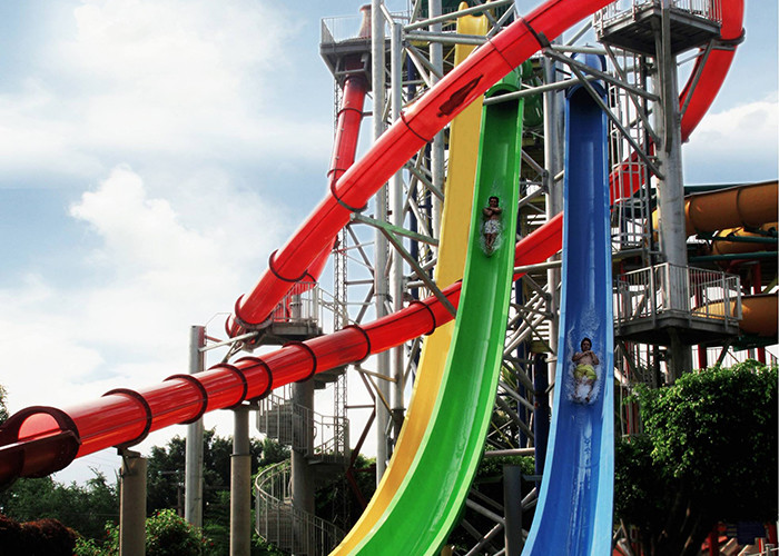 Adult High Speed Water Slide / Commercial Fiberglass Swimming Pool Slide