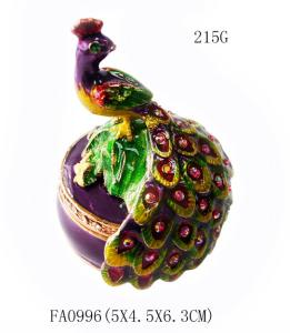 Quality Beautiful Peacock Bird Jewelry Box ,Fashion Trinket Box wholesale
