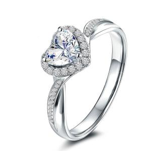Quality Heart Delicate Weeding Rings 925 Sterling Silver Jewelry for Women Fashion Accessories wholesale