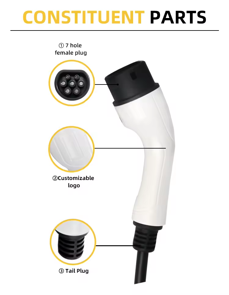16A32A Double Single-Head Gun Line Electric Vehicle End Pile End 3-Phase Single-Phase LP55 Protection Level CE Certified