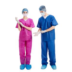 Quality SMS Disposable Scrub Suits , Short Sleeve Scrubs Non sterile wholesale