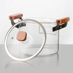 3.3L Clear Glass Kitchen Wares Saucepan Heat Resistant Glass Cookware Stovetop