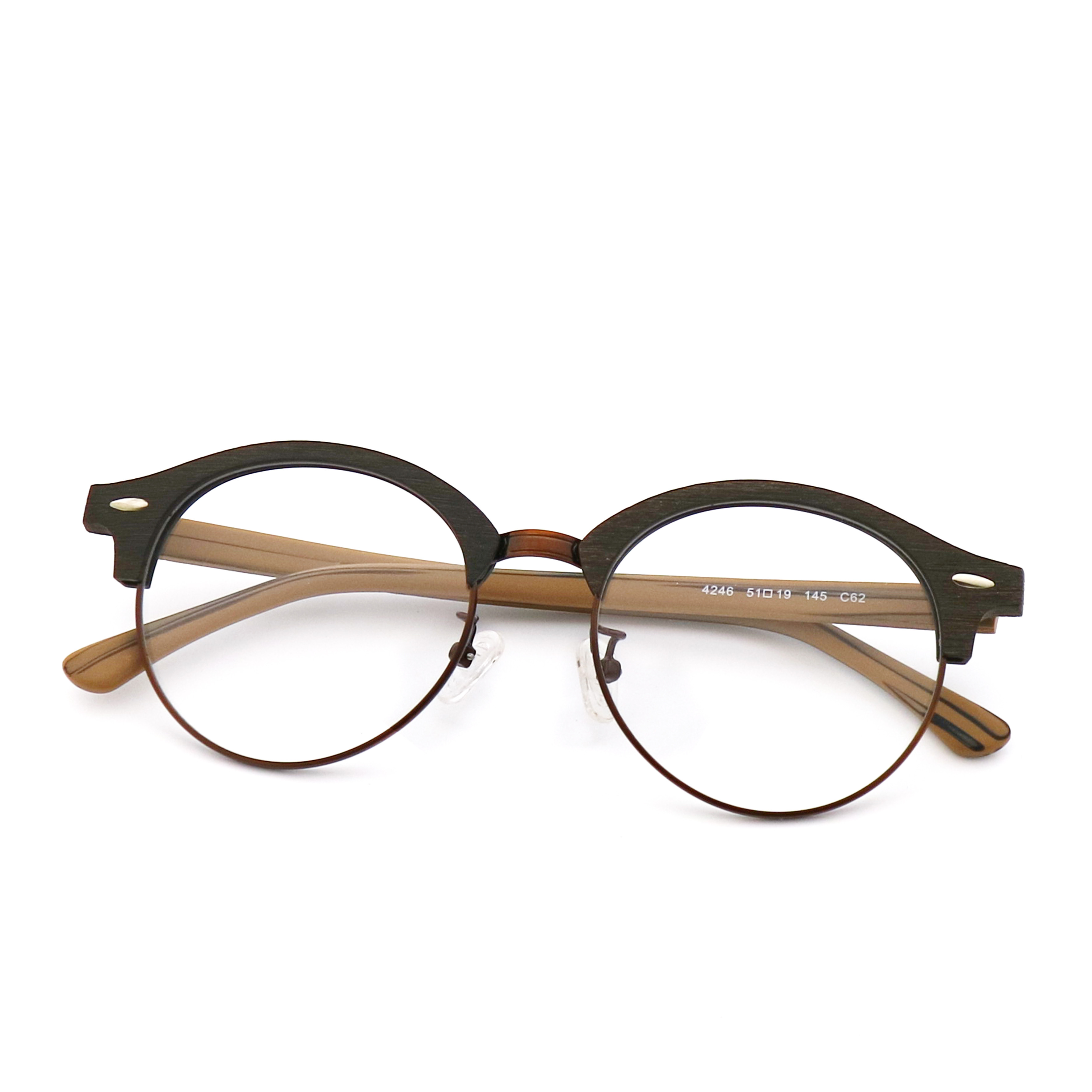 Handmade Wood Grain Glasses Wood Copy Acetate Eyeglass Frame MR 4246