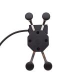 5V 2.5A Handlebar X Claw Motorcycle Phone Mount Stand Black Color