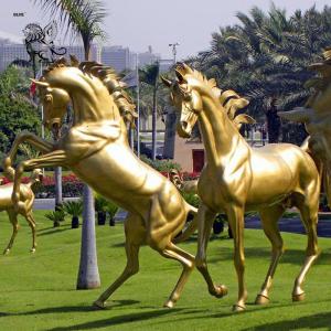 Quality BLVE Golden Horse Statues Copper Garden Life Size Bronze Horse Sculptures Metal Large Outdoor Decoration wholesale