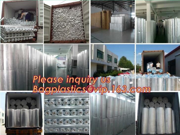 Double side Aluminium foil backed fiberglass fabric attic radiant barrier cloth,aluminium foil woven cloth, bulding mate